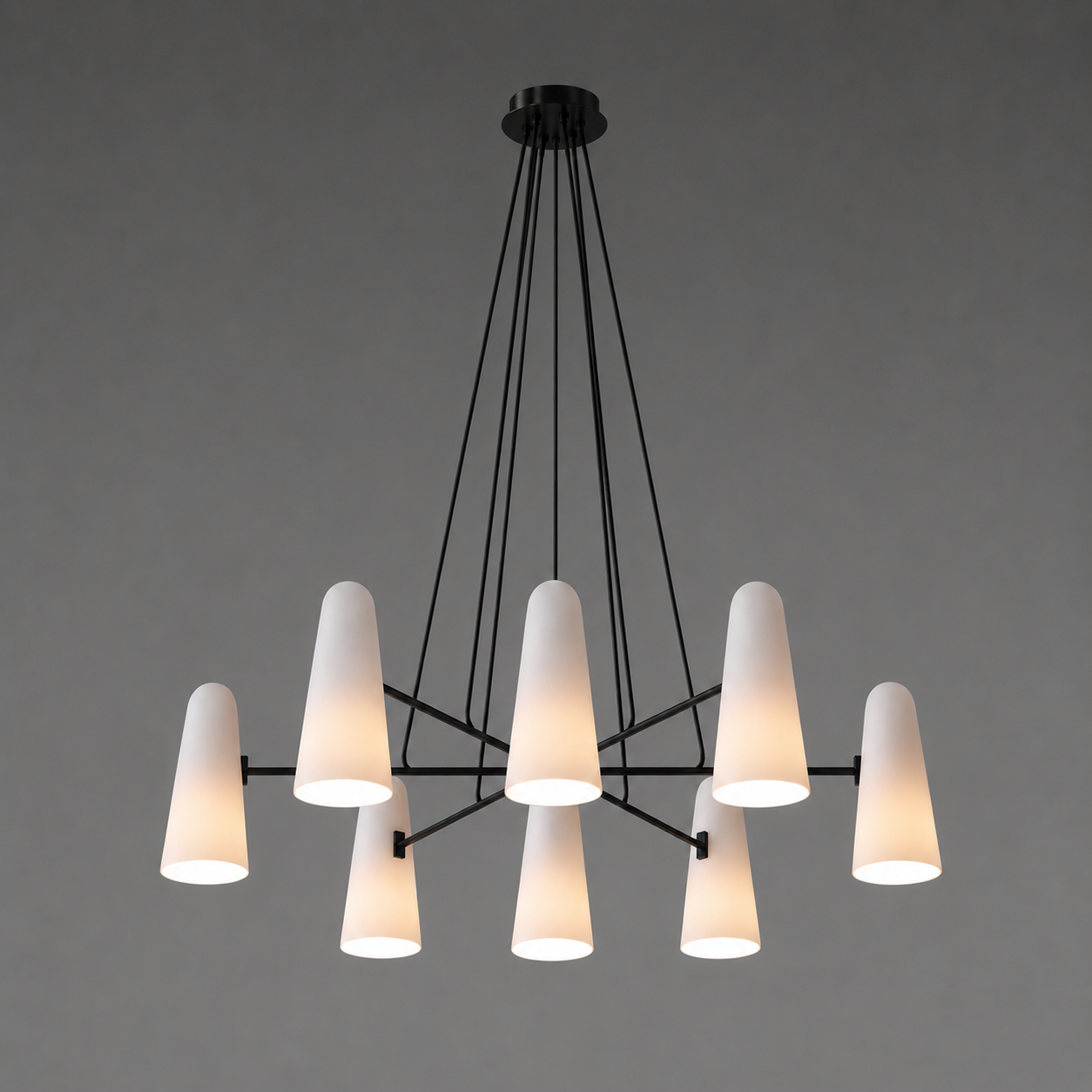 Kronleuchter Glas Messing, Vintage Design Dimmbar