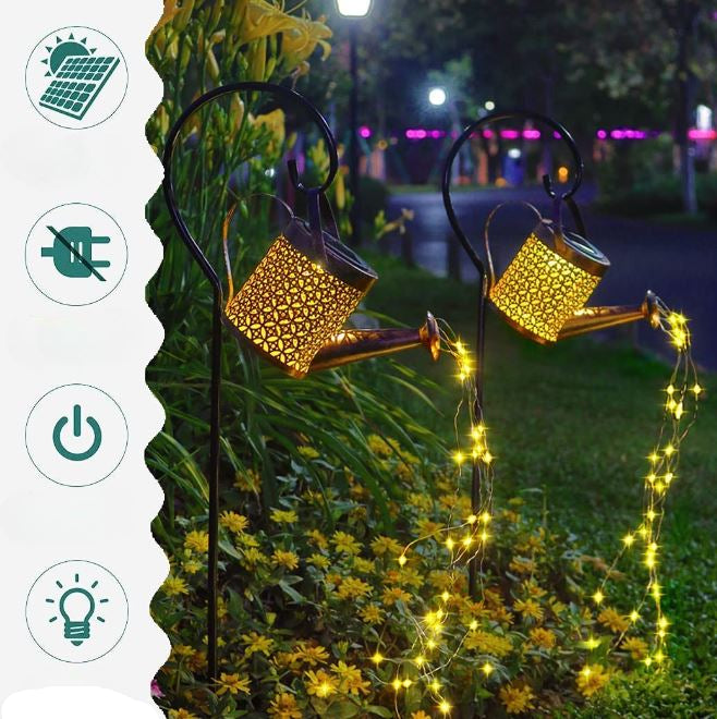 Solar Gießkanne Leuchte LED, Garten Deko Sternenregen