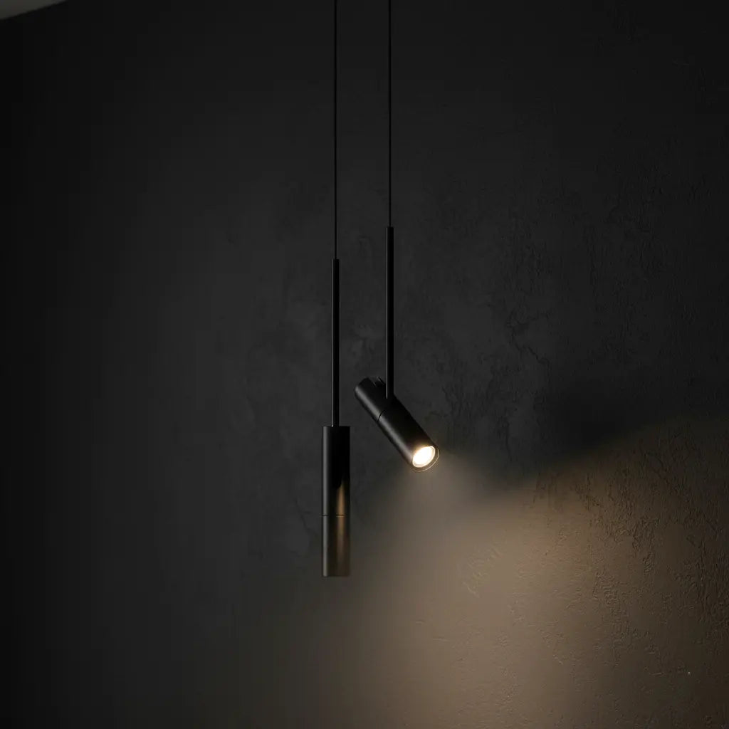 Hängelampe Schwarz Gold LED, Pendelleuchte Nachttisch 1/2er Set Dimmbar