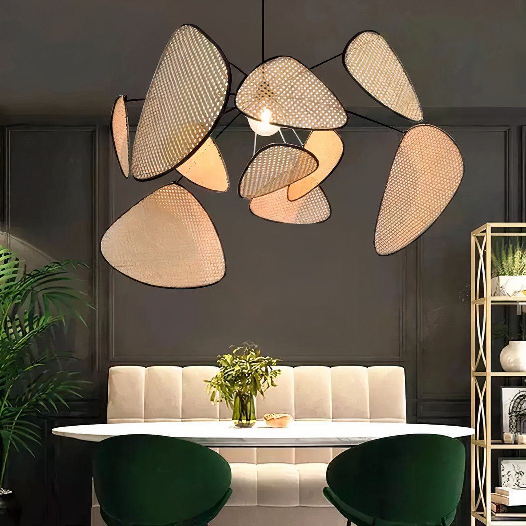 Rattan Pendelleuchte, Großes Design, Natürlich, Warmweiß 3000K, E27