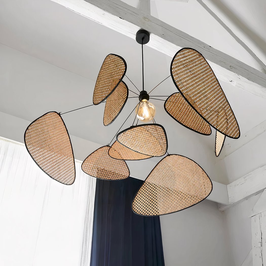 Rattan Pendelleuchte, Großes Design, Natürlich, Warmweiß 3000K, E27