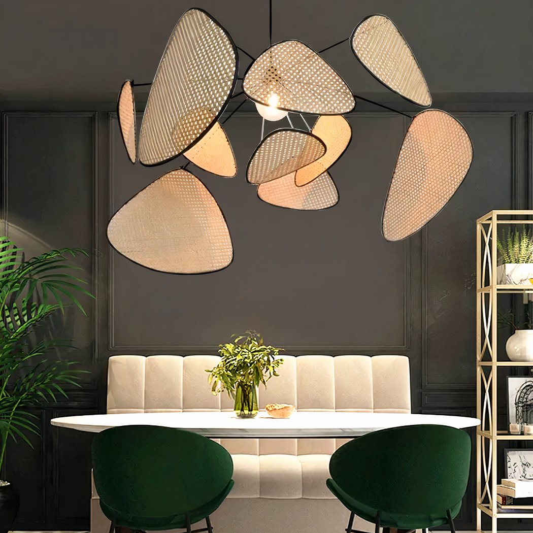 Rattan Pendelleuchte, Großes Design, Natürlich, Warmweiß 3000K, E27