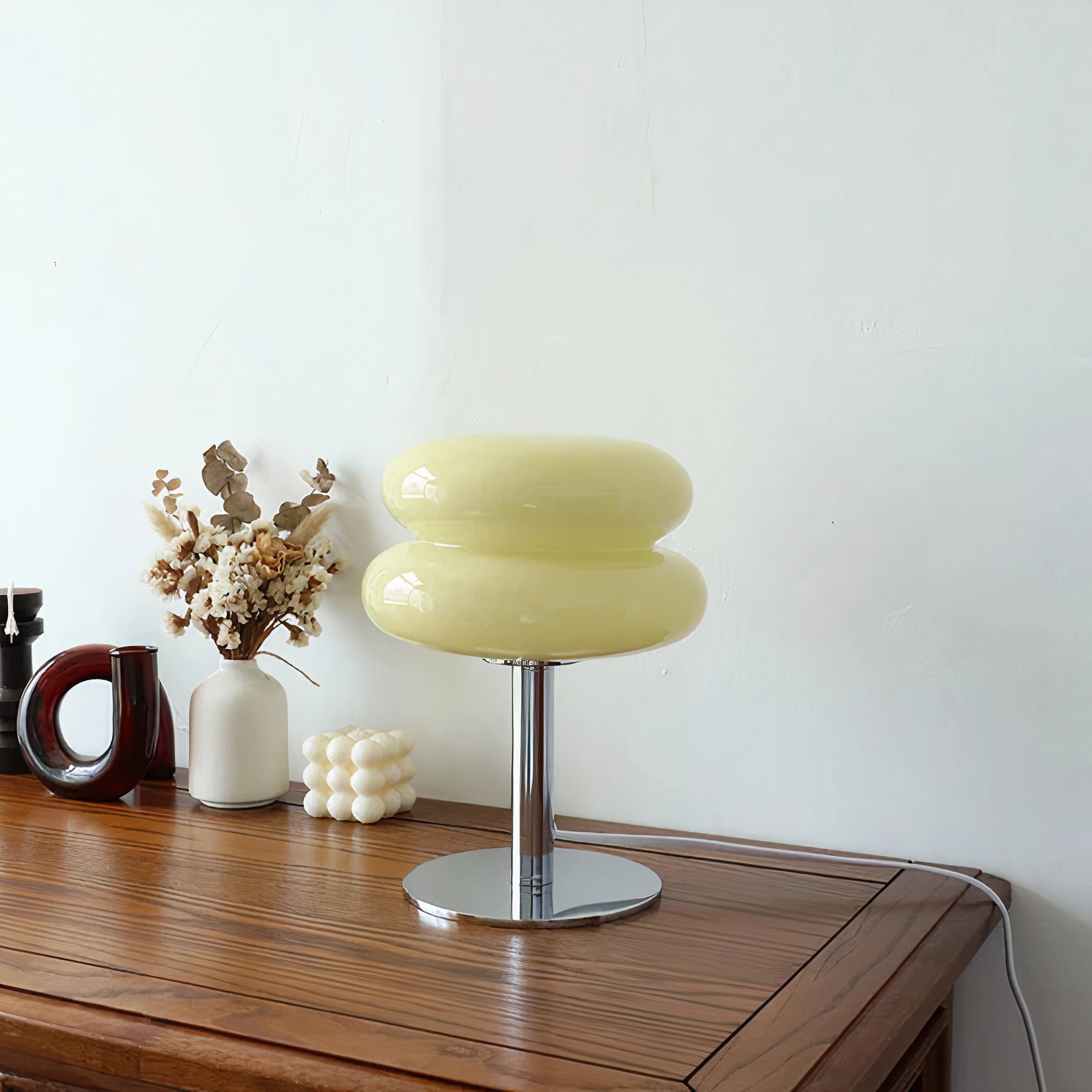 Retro Tischlampe Glas, Wolkenform, Modernes Design, G9