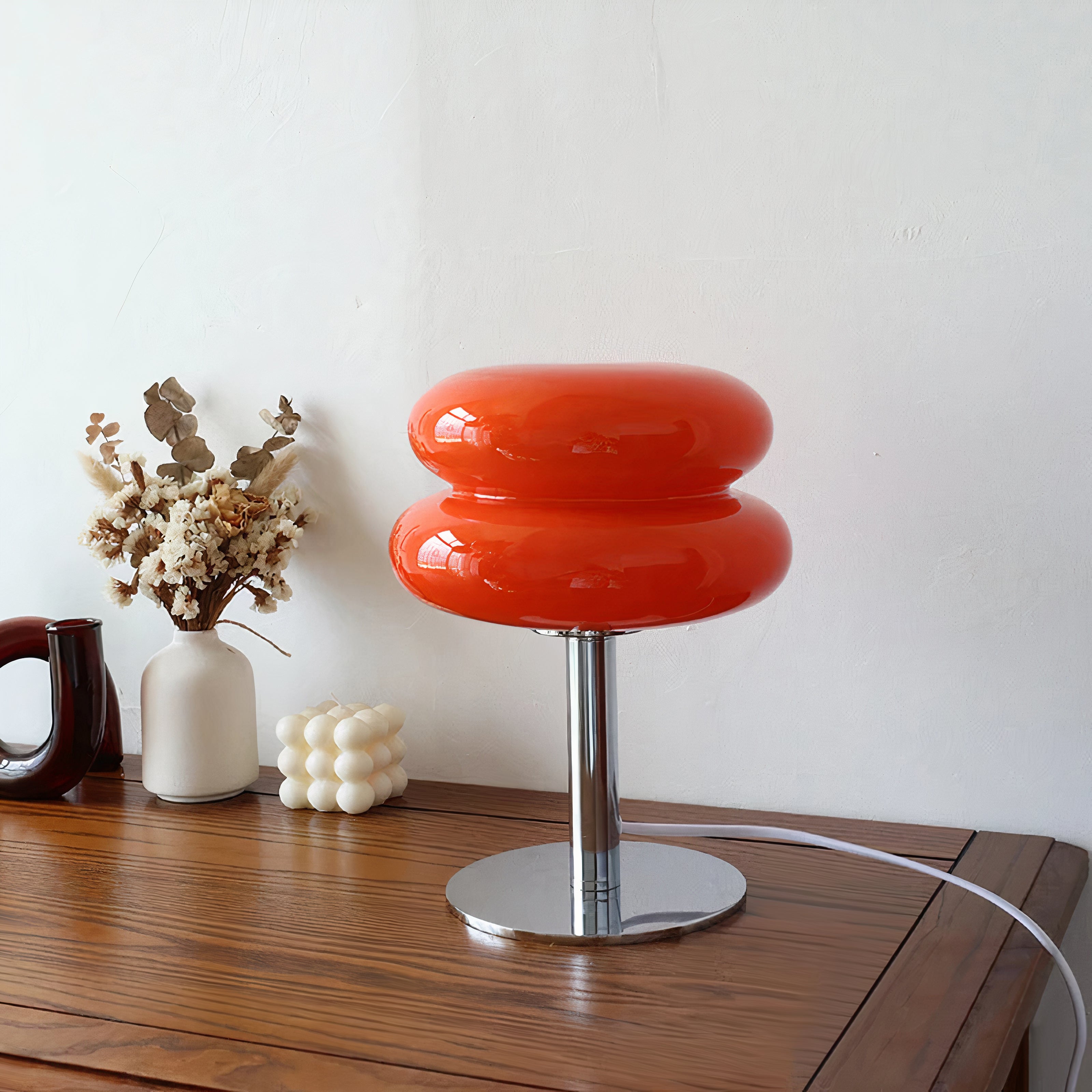 Retro Tischlampe Glas, Wolkenform, Modernes Design, G9
