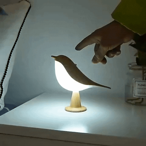 Nachttischlampe kabellos Touch, LED Tischlampe Vogel Design