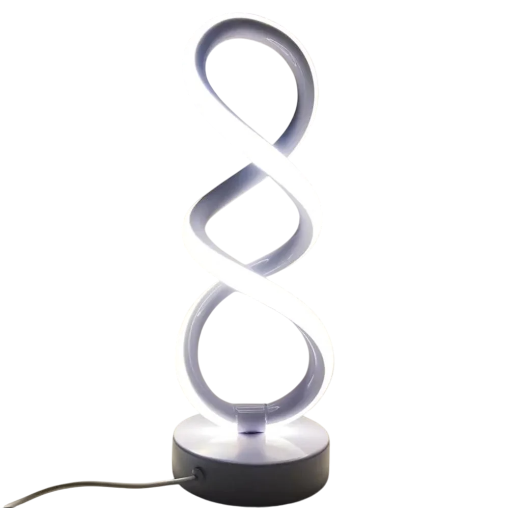 LED Tischlampe modern, Spiral Design, 3 Lichtfarben, USB