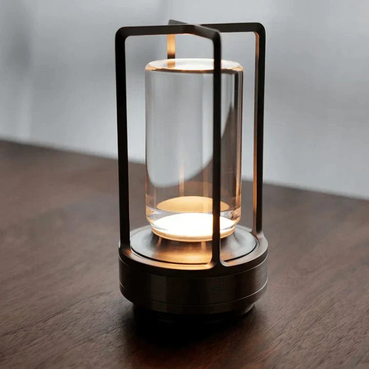Kristall Tischlampe LED kabellos, Dimmbare Tischleuchte