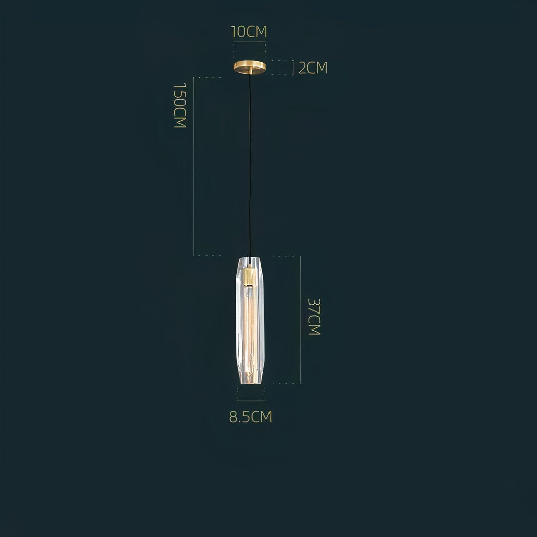 Pendelleuchte Glas Kupfer – Röhrenform, Modernes Design, E14