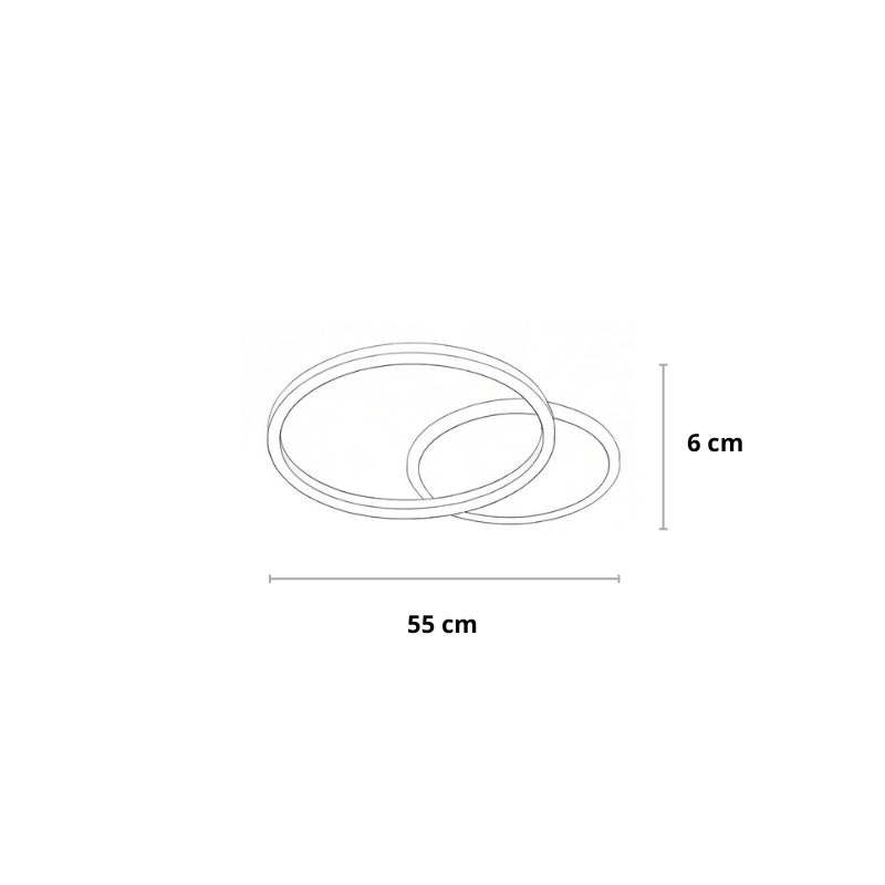 LED Deckenleuchte Ringe Schwarz, Moderne Deckenlampe 2/3-Flammig Dimmbar