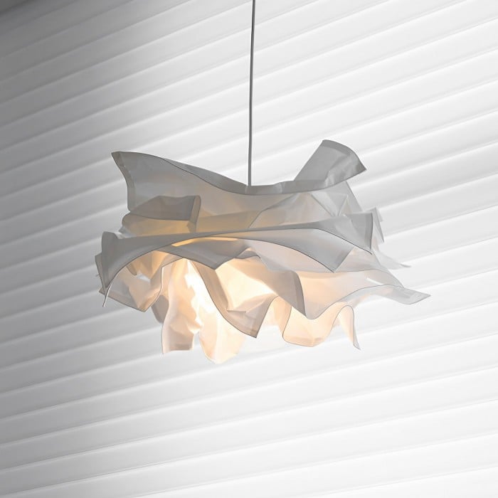 Papier Pendelleuchte rund, Hängeleuchte Papier weiß modern