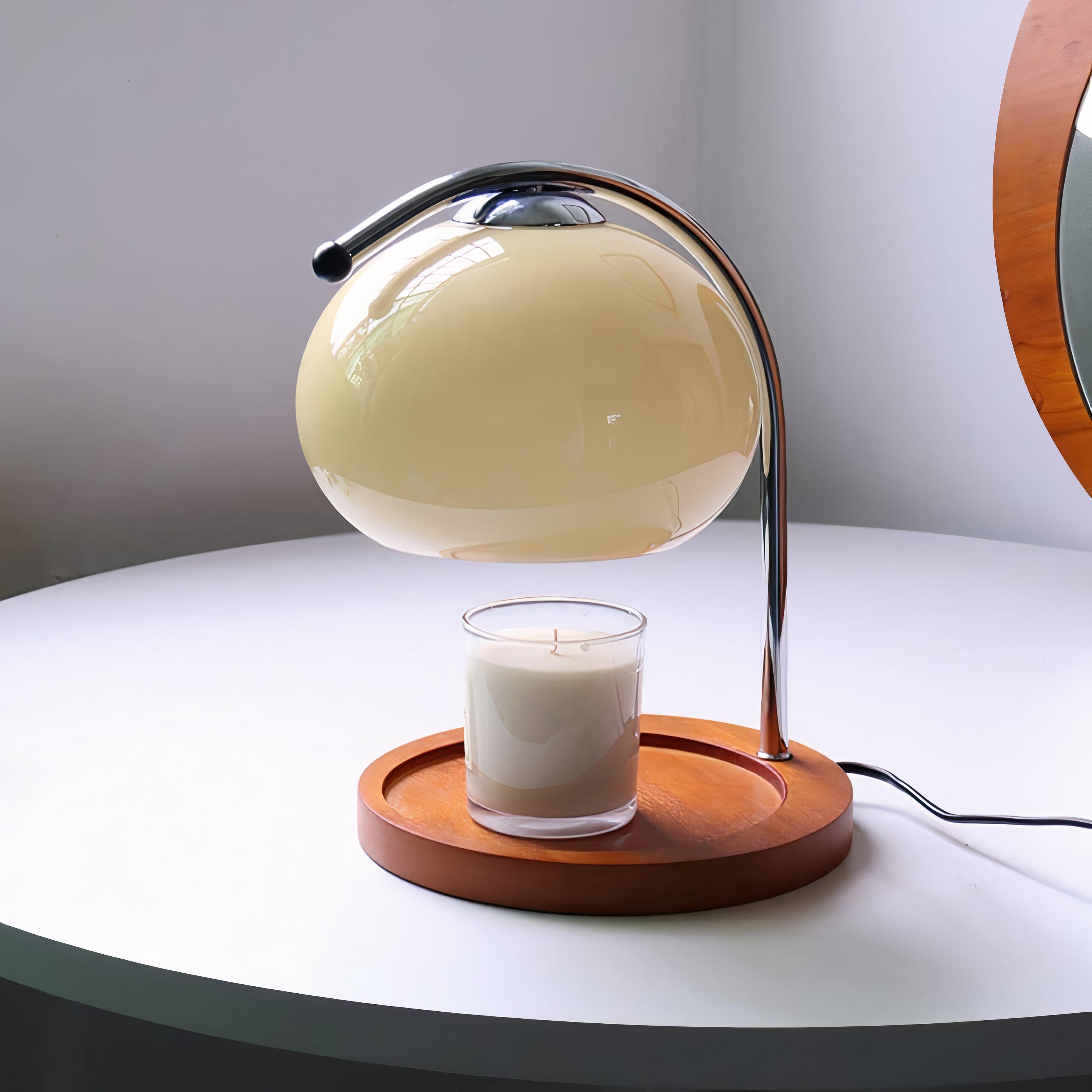 Candle Warmer Tischlampe Glas, Bauhaus Design, Duftkerzenwärmer
