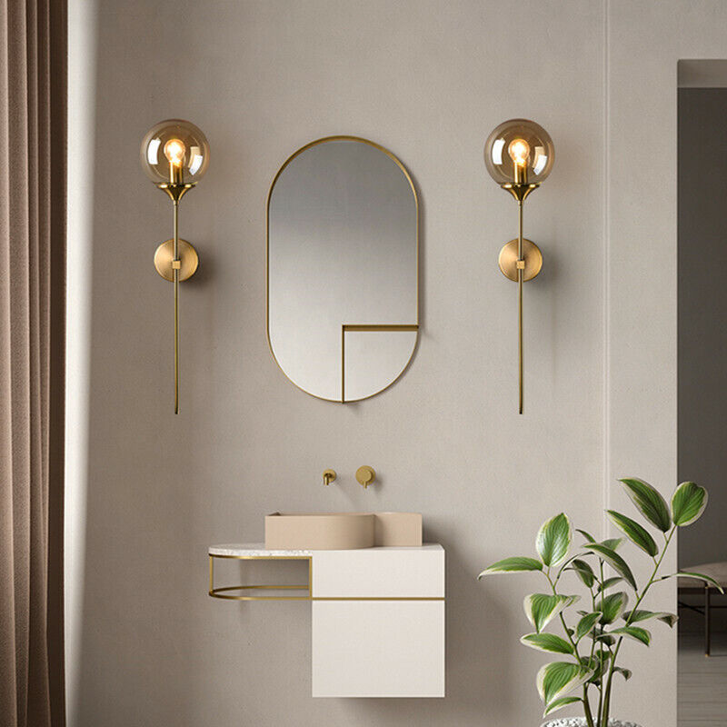 Moderne Wandlampe aus Metall und Glas – E27, Minimalistisches Design