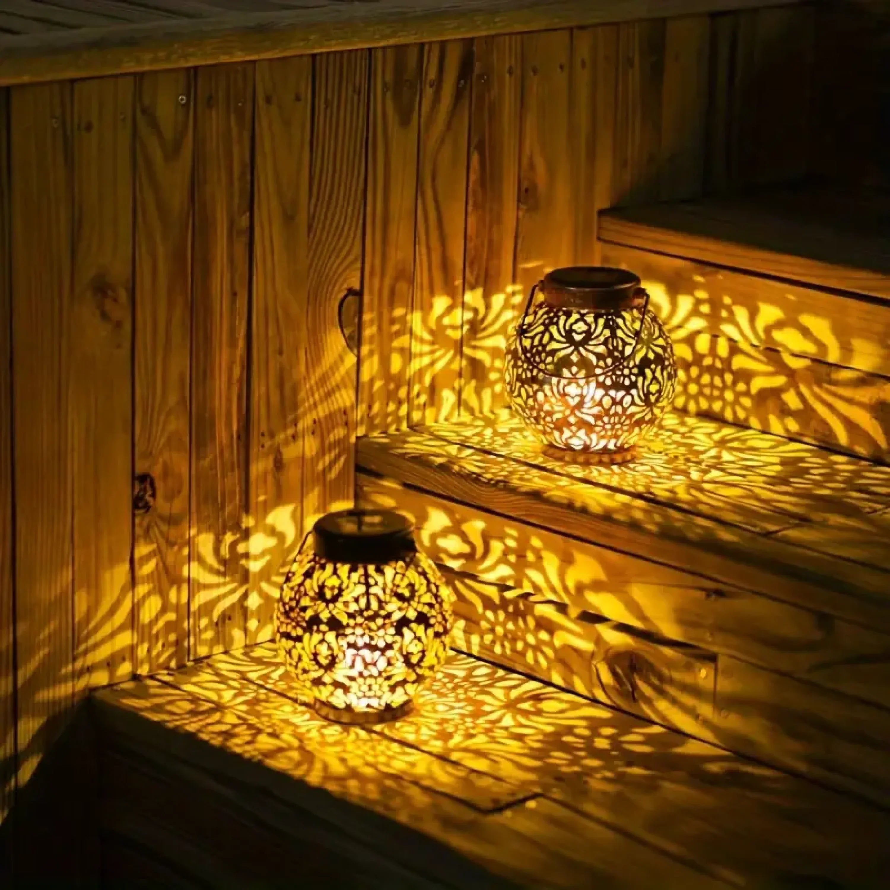Solar Laterne rund, LED Außenlaterne Garten