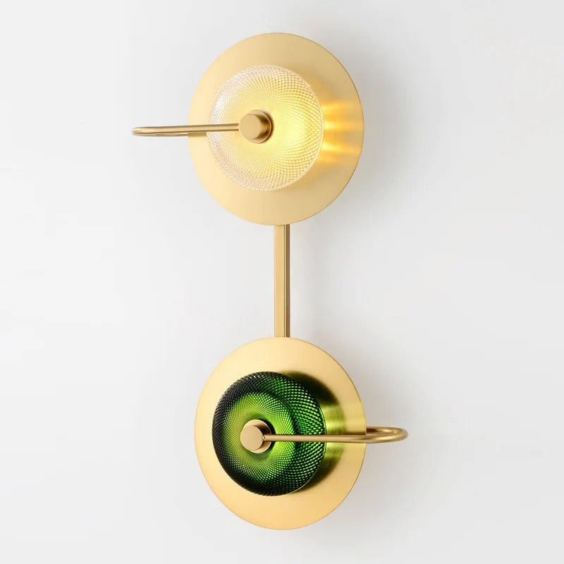 Messing Wandleuchte Glas, Wandlampe 2- oder 3-flammig