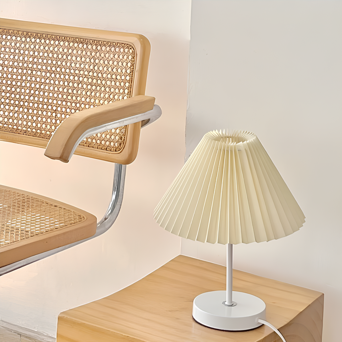 LED Tischlampe Stoffschirm dimmbar, Tischleuchte USB
