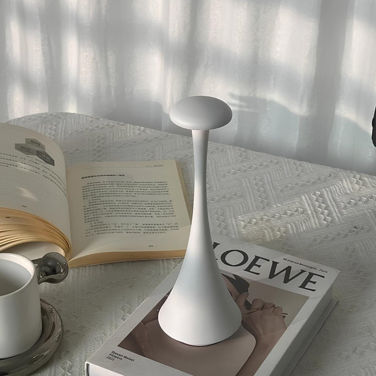 Kabellose LED Tischlampe mit Akku, Touch dimmbar, 3 Lichtfarben, Aluminium