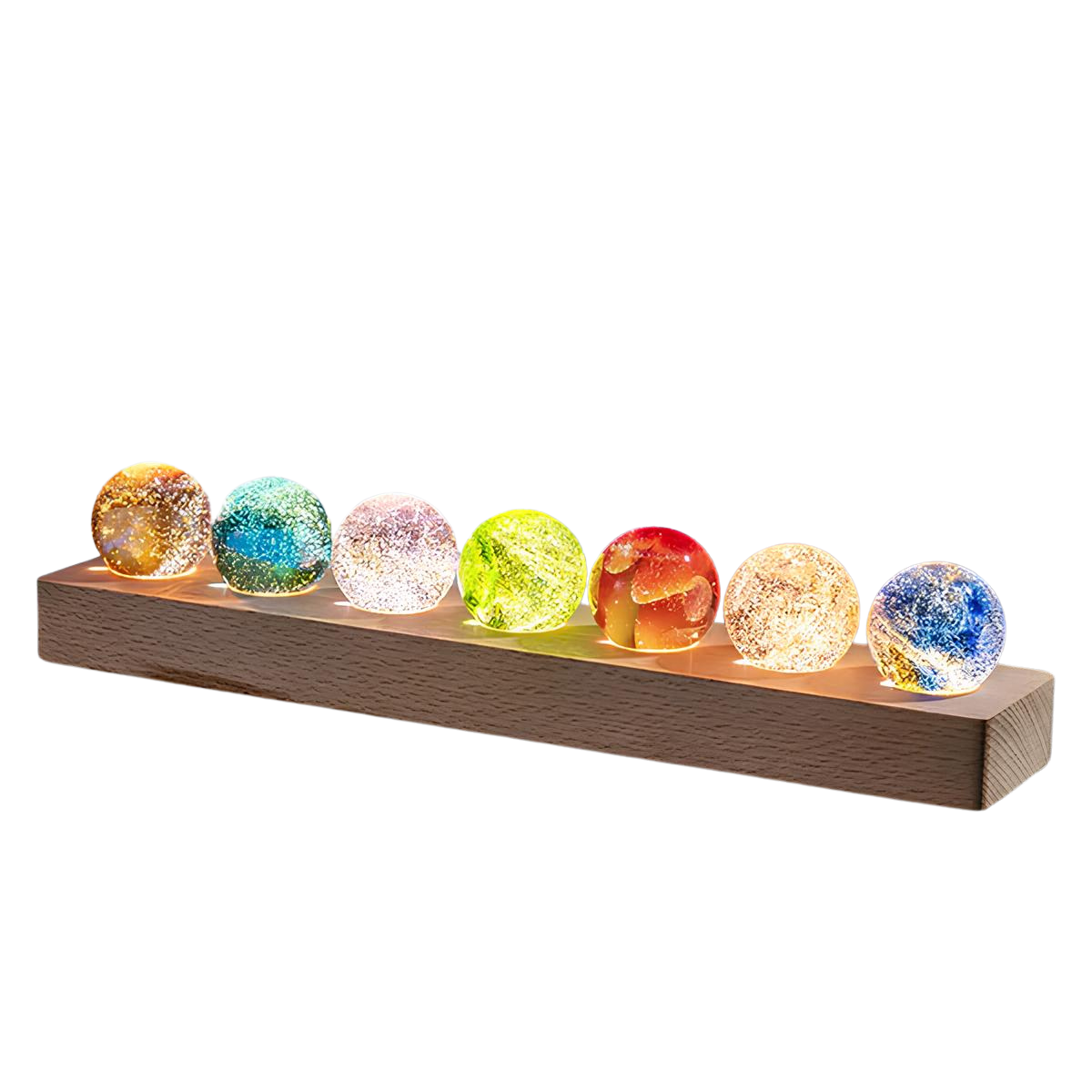 LED Galaxie Lampe Glaskugel, Deko Licht mit 7 Kugeln