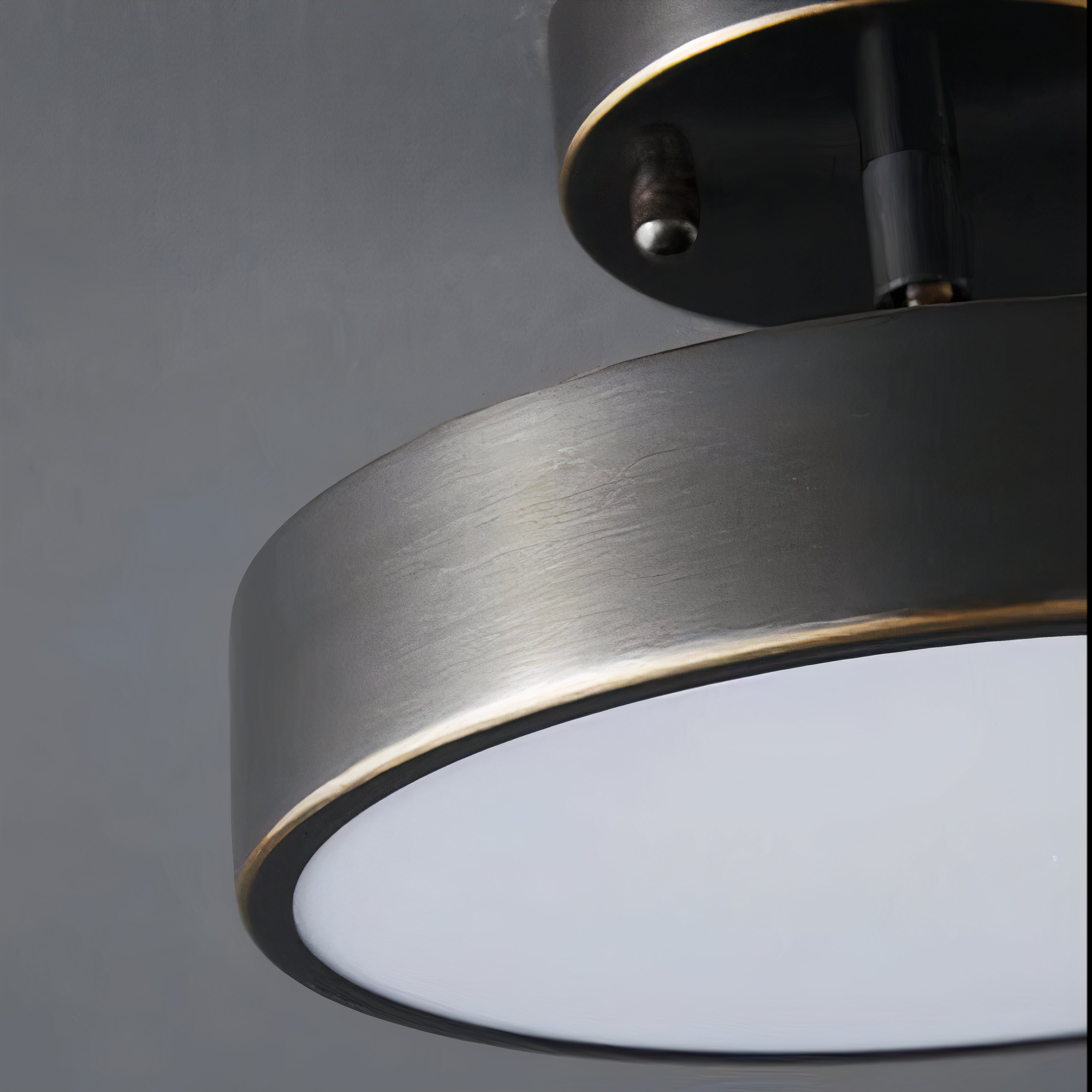 Moderne LED Deckenleuchte Messing rund, Deckenlampe mit 3 Lichtfarben