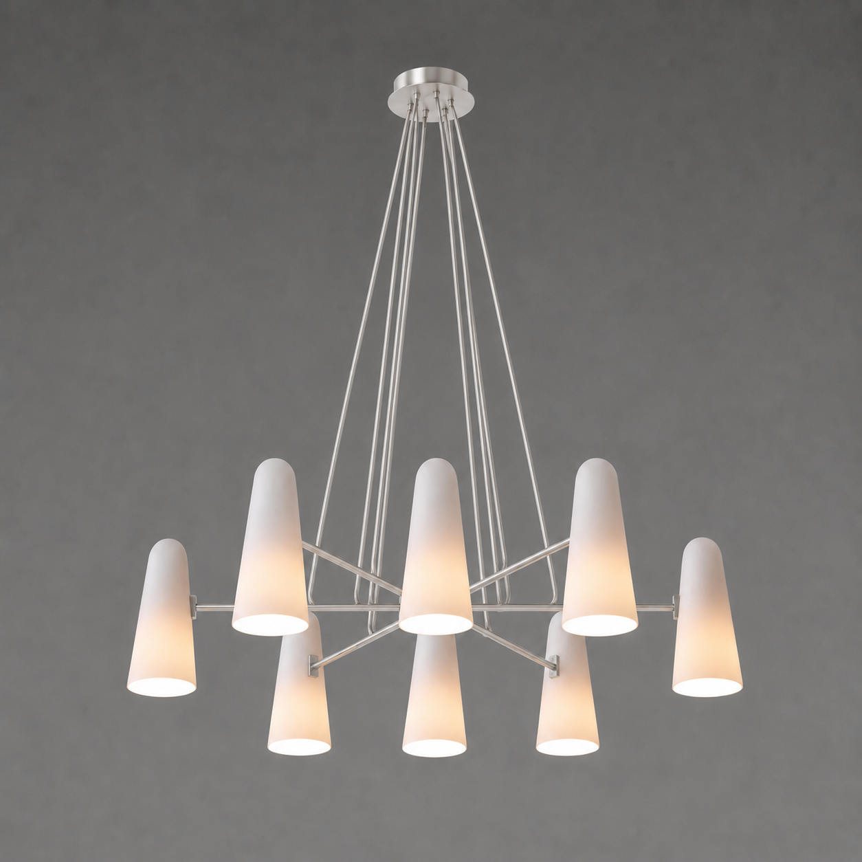 Kronleuchter Glas Messing, Vintage Design Dimmbar