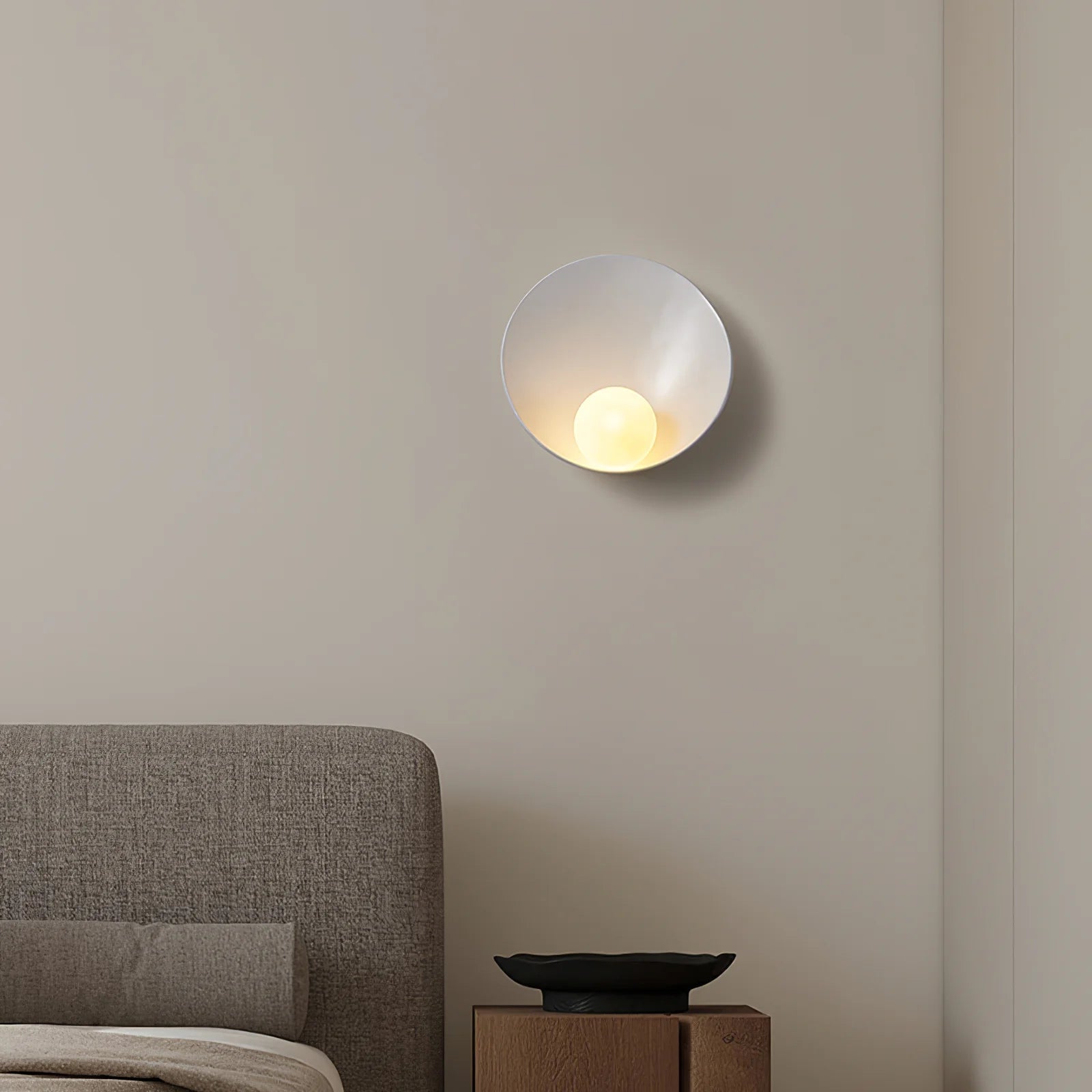 LED Wandlampe Glas Opal, Modernes Design, Schwarz / Weiß, G4