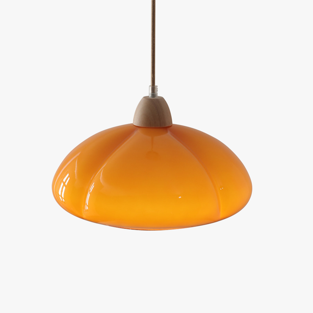 Glas Pendelleuchte, Bauhaus Design, Kürbisform