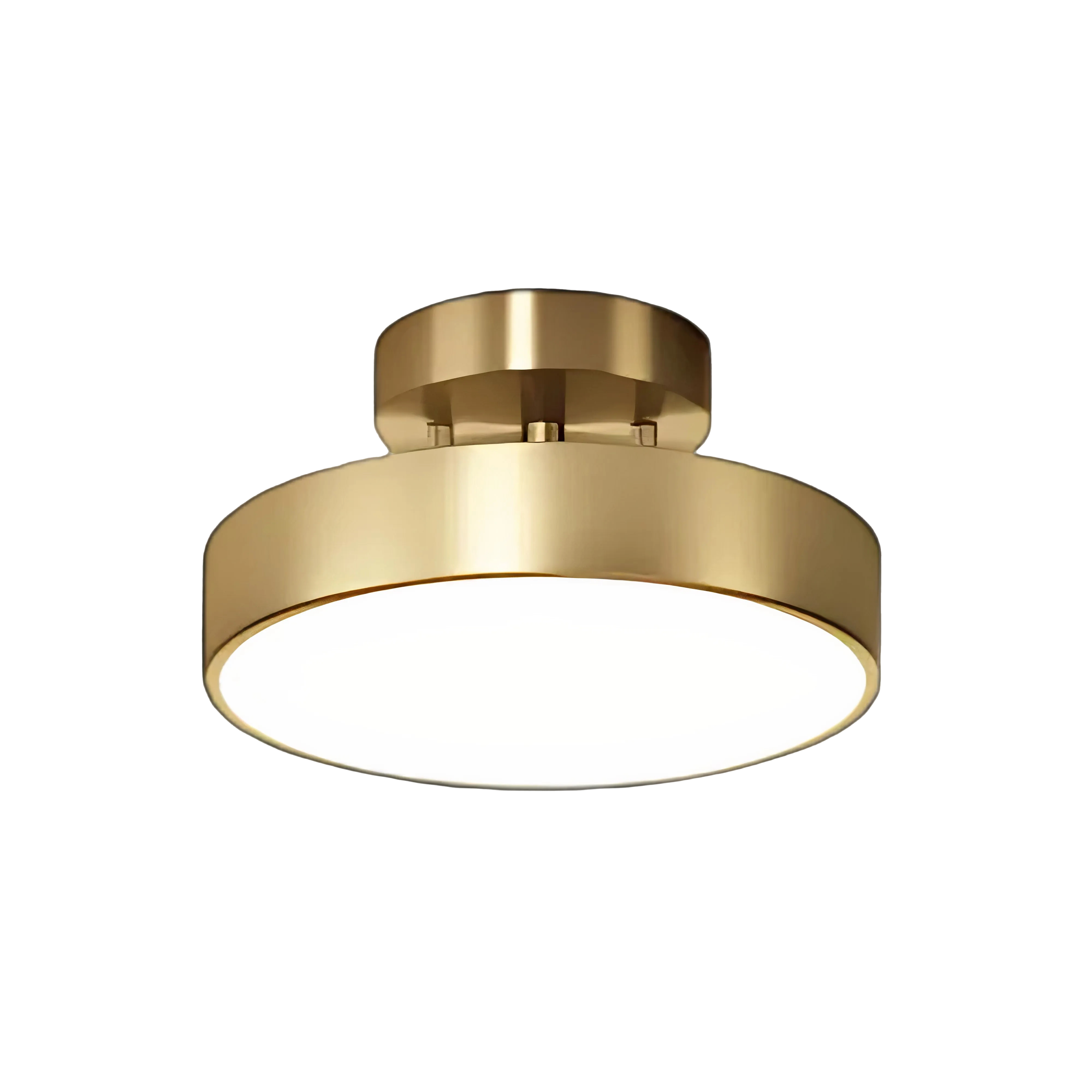 Moderne Messing-Deckenleuchte mit Acrylschirm