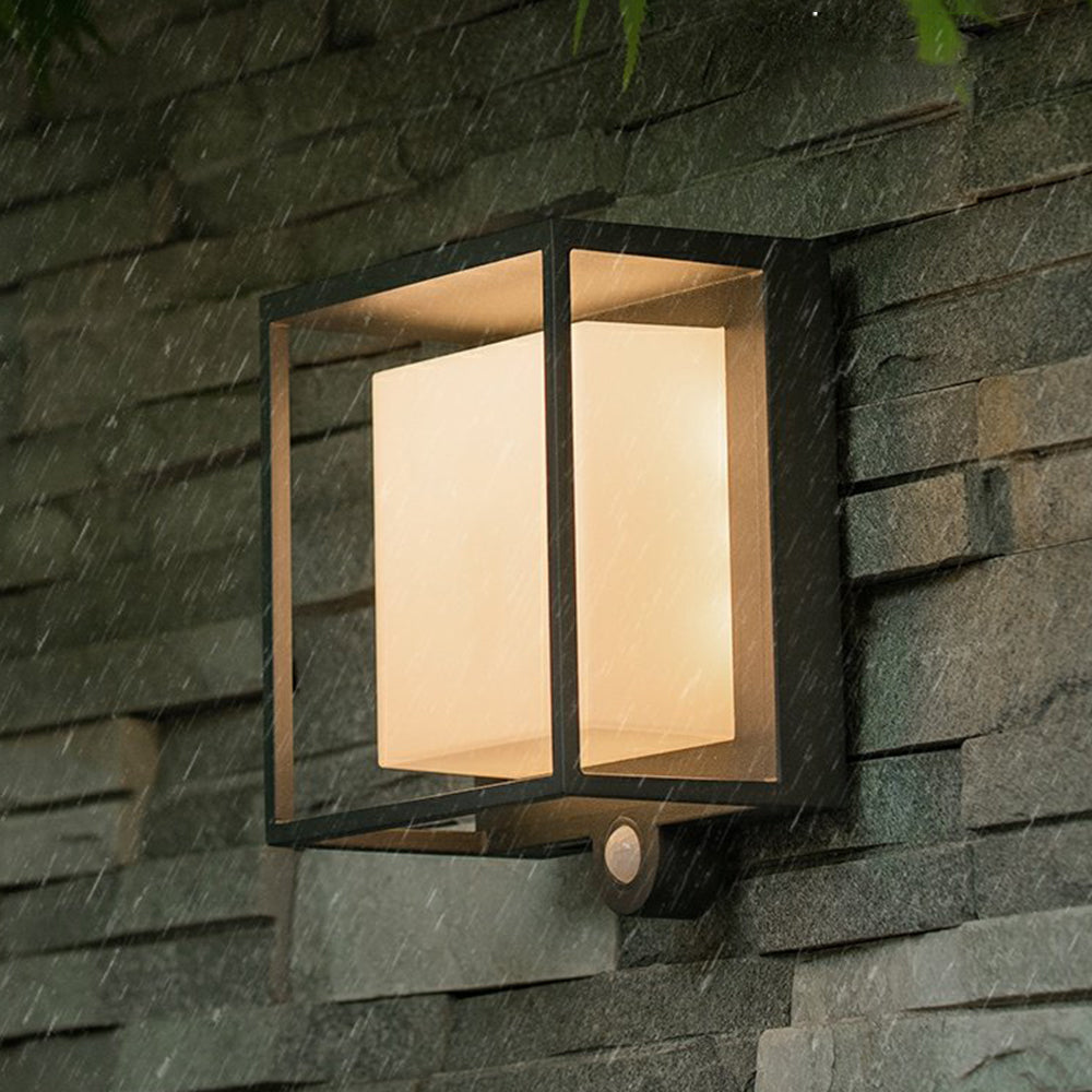 Solar Wandleuchte Außen Rechteckig,LED Warmweiß, IP65 Wasserdicht