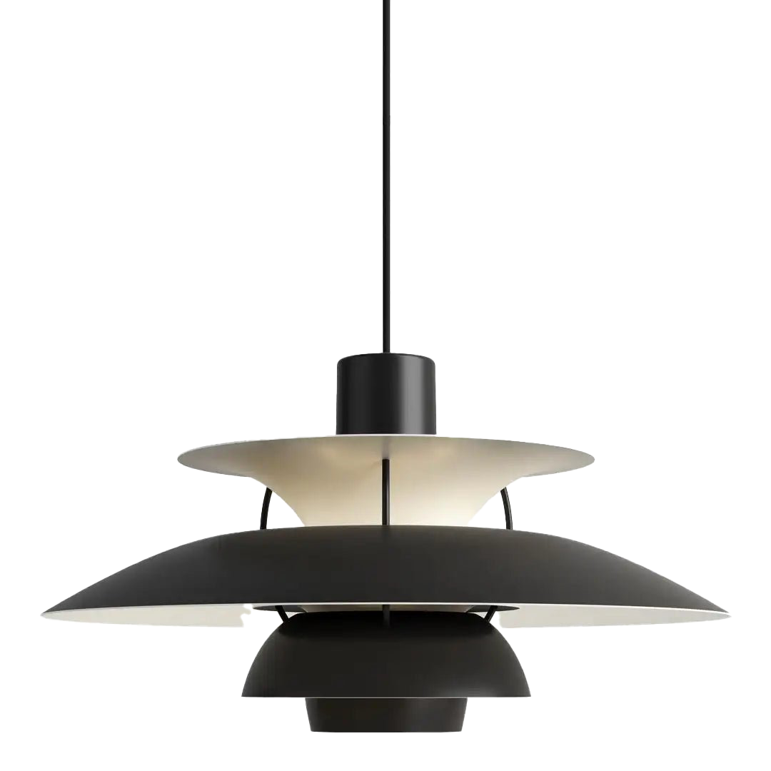 LED Pendelleuchte rund flach, Moderne Hängelampe Metall