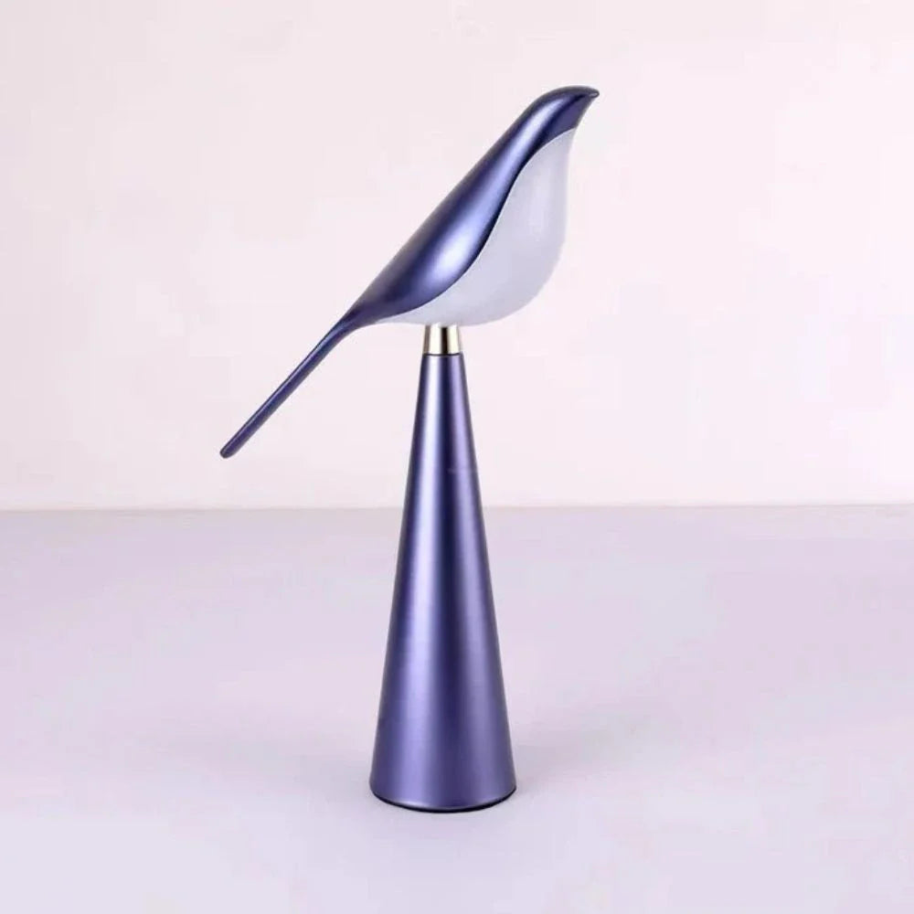 LED Tischlampe Vogel Design, Dimmbar, 3 Lichtfarben, USB