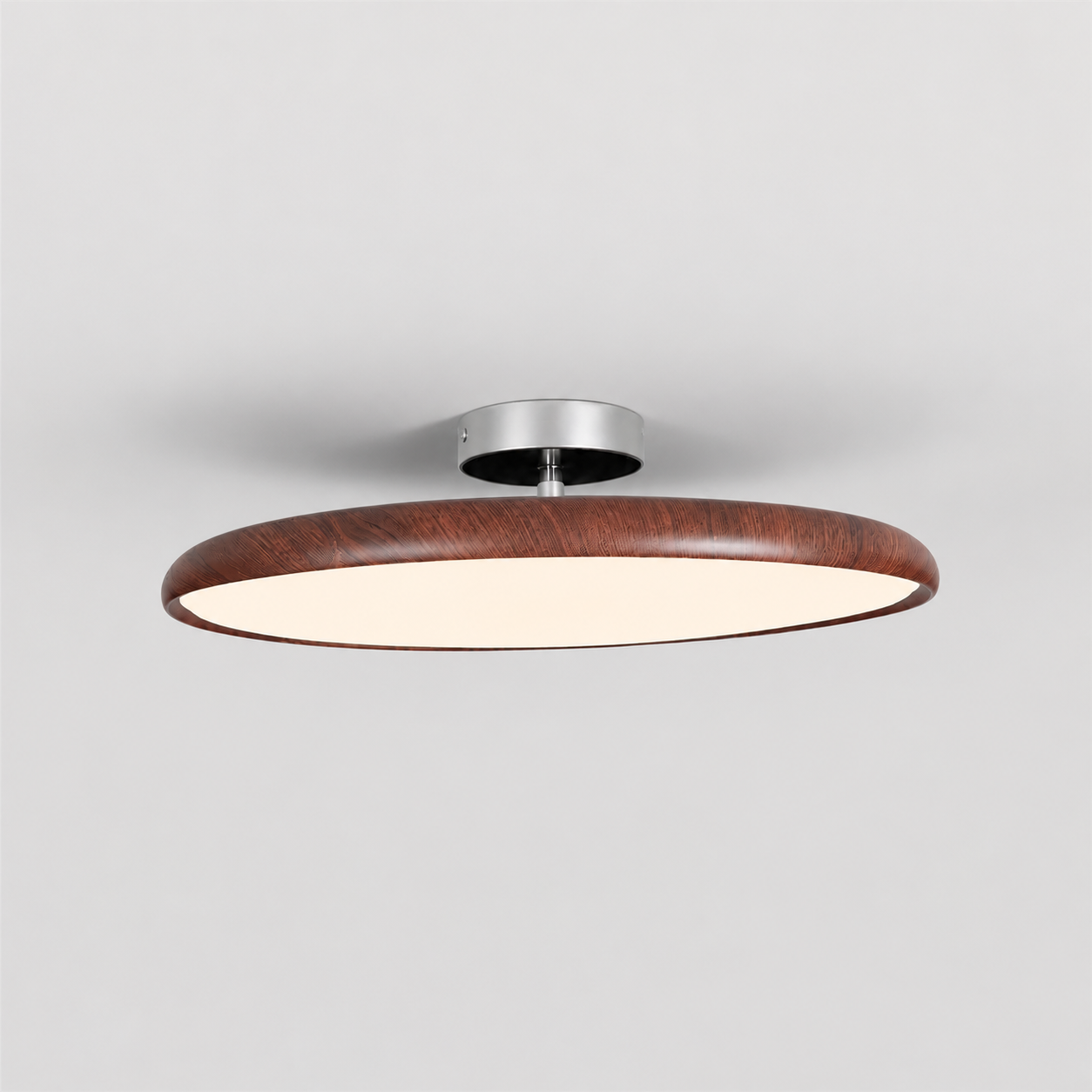 LED Deckenleuchte Rund Flach Holzoptik, Deckenlampe 3000K Modern