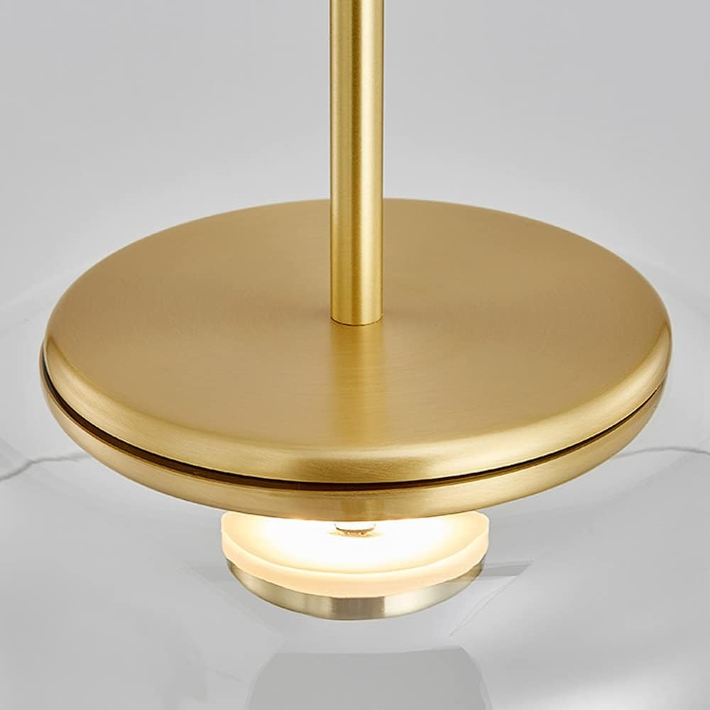 LED Pendelleuchte rund Glas Metall, Moderne Hängelampe