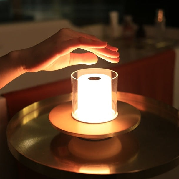 Kabellose LED Tischlampe dimmbar, Gestensteuerung Kerzenlicht