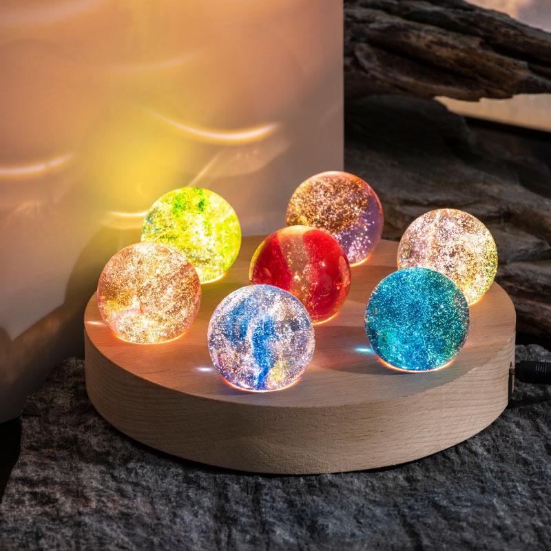 LED Galaxie Lampe Glaskugel, Deko Licht mit 7 Kugeln