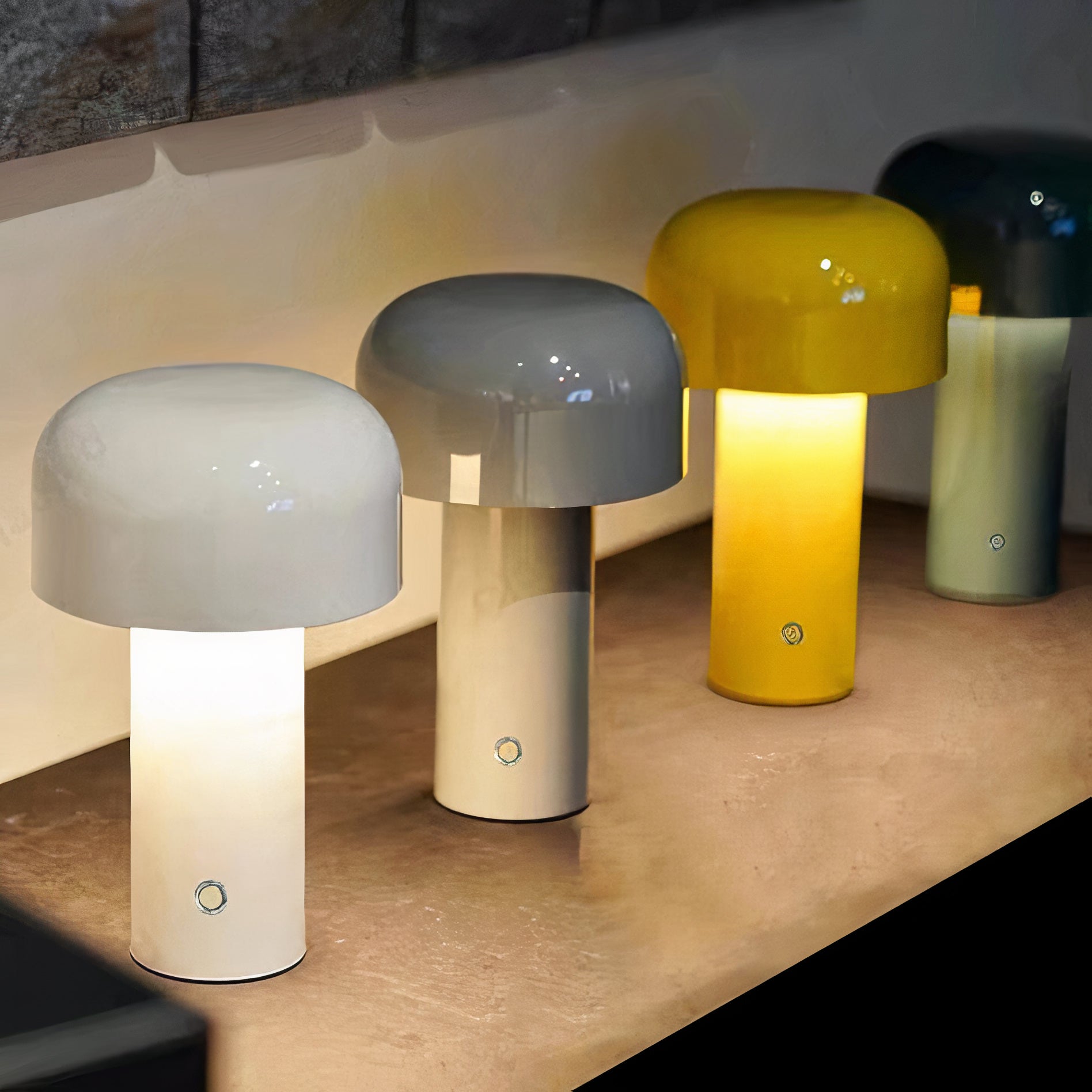 LED Pilzlampe kabellos, Akku, Touch dimmbar, IP65
