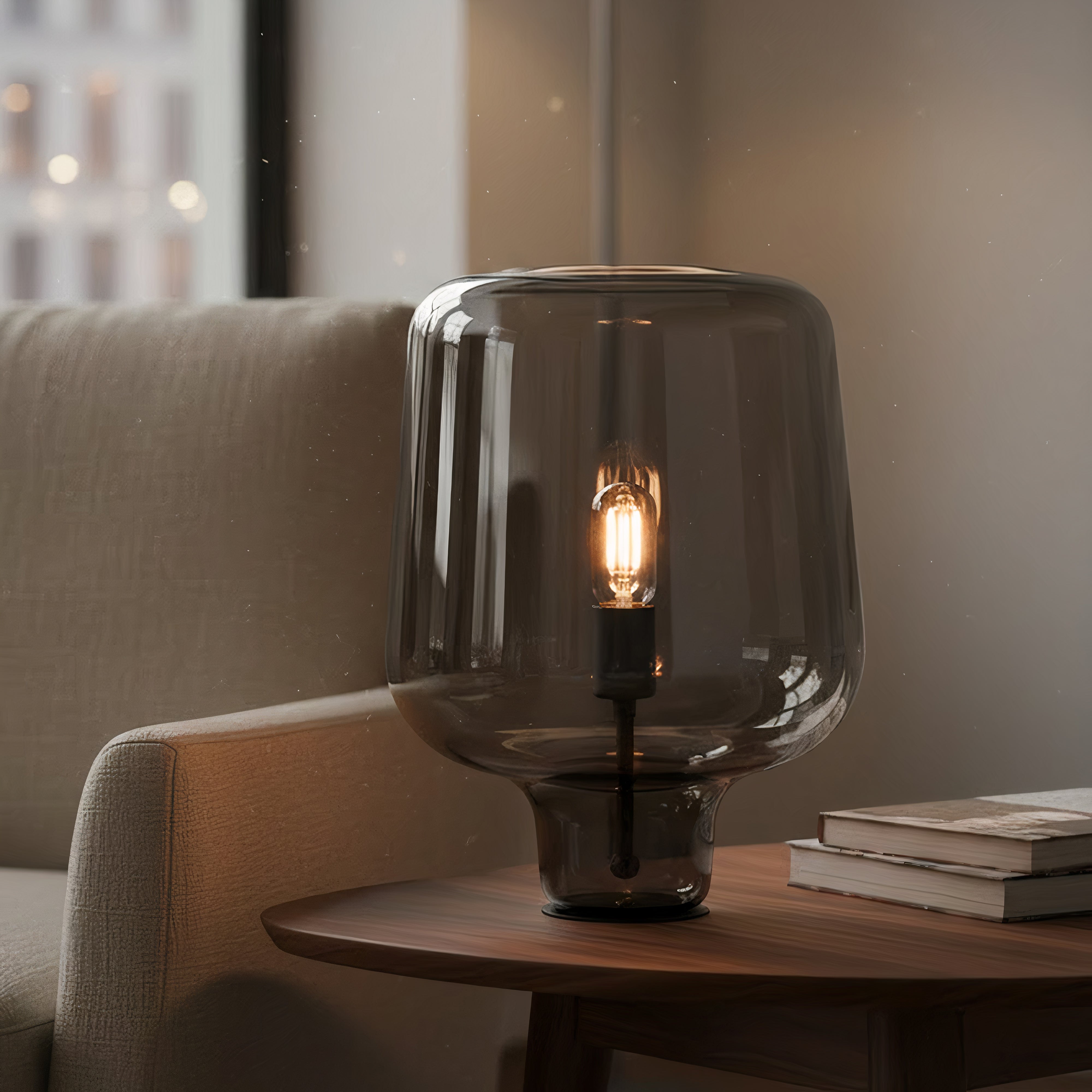 Glas Tischlampe höhenverstellbar, Moderne Tischleuchte