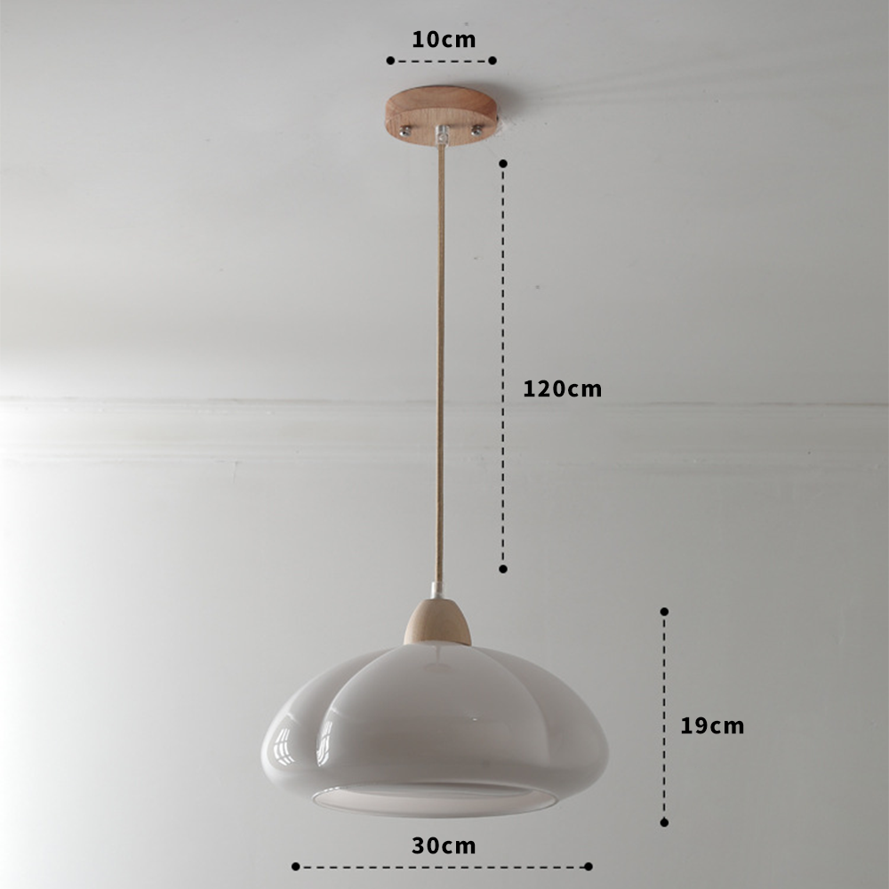 Glas Pendelleuchte, Bauhaus Design, Kürbisform