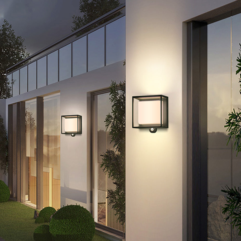 Solar Wandleuchte Außen Rechteckig,LED Warmweiß, IP65 Wasserdicht