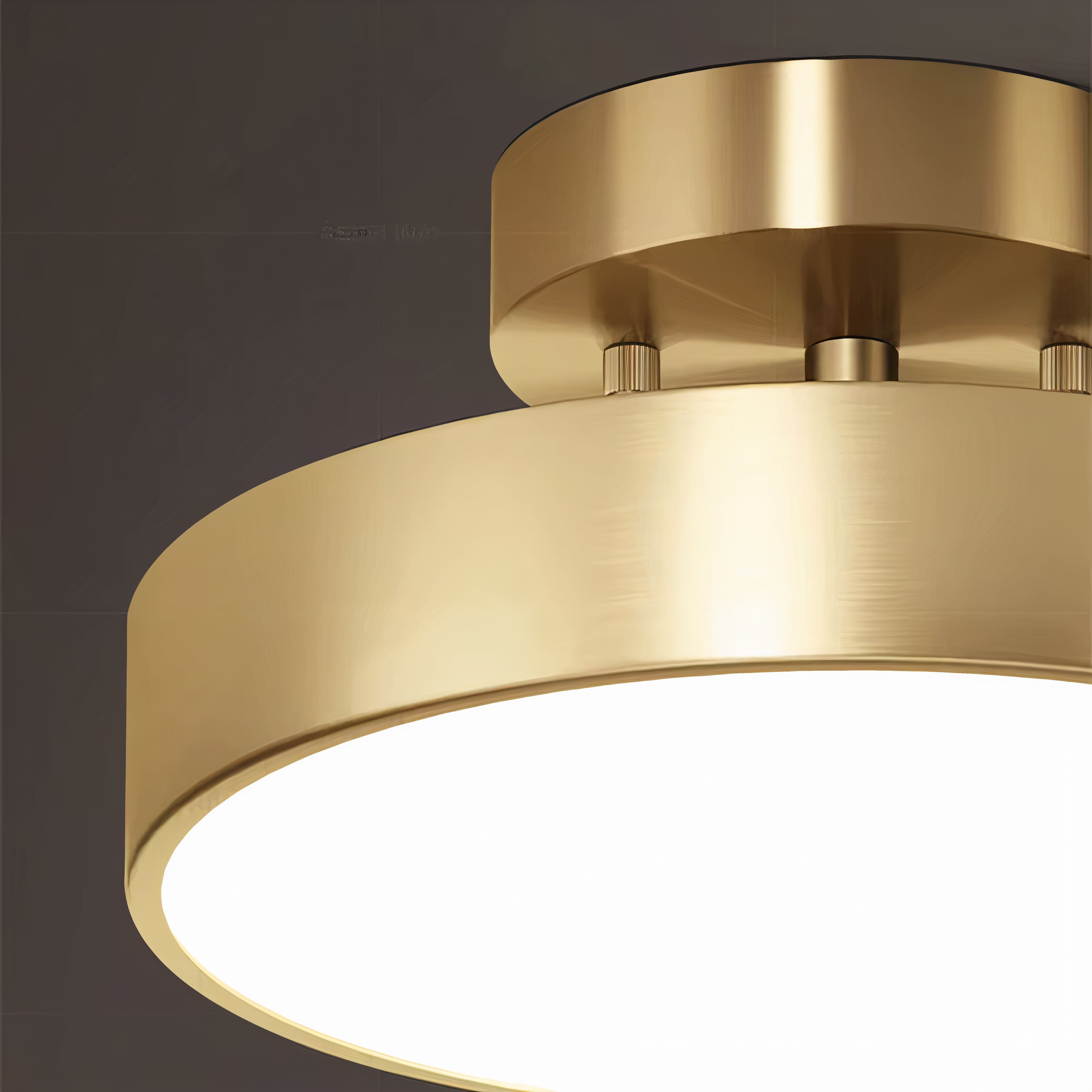 Moderne LED Deckenleuchte Messing rund, Deckenlampe mit 3 Lichtfarben