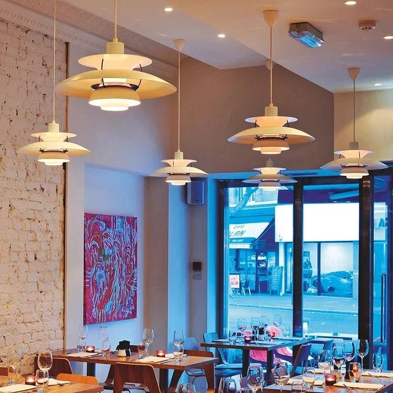LED Pendelleuchte rund flach, Moderne Hängelampe Metall
