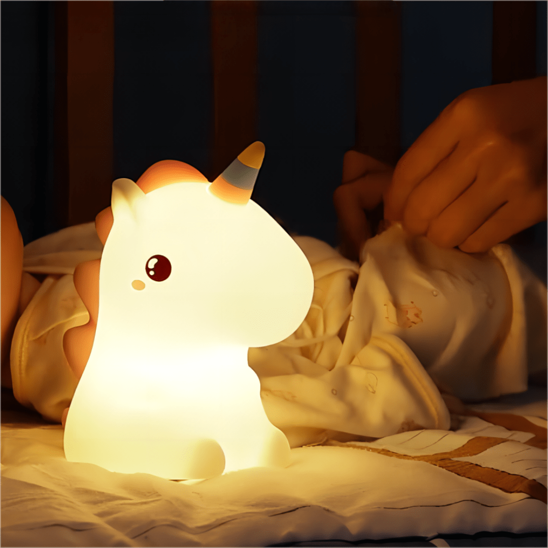 LED Kinder Nachtlampe Touch, Wiederaufladbar, 3 Helligkeitsstufen, Timer