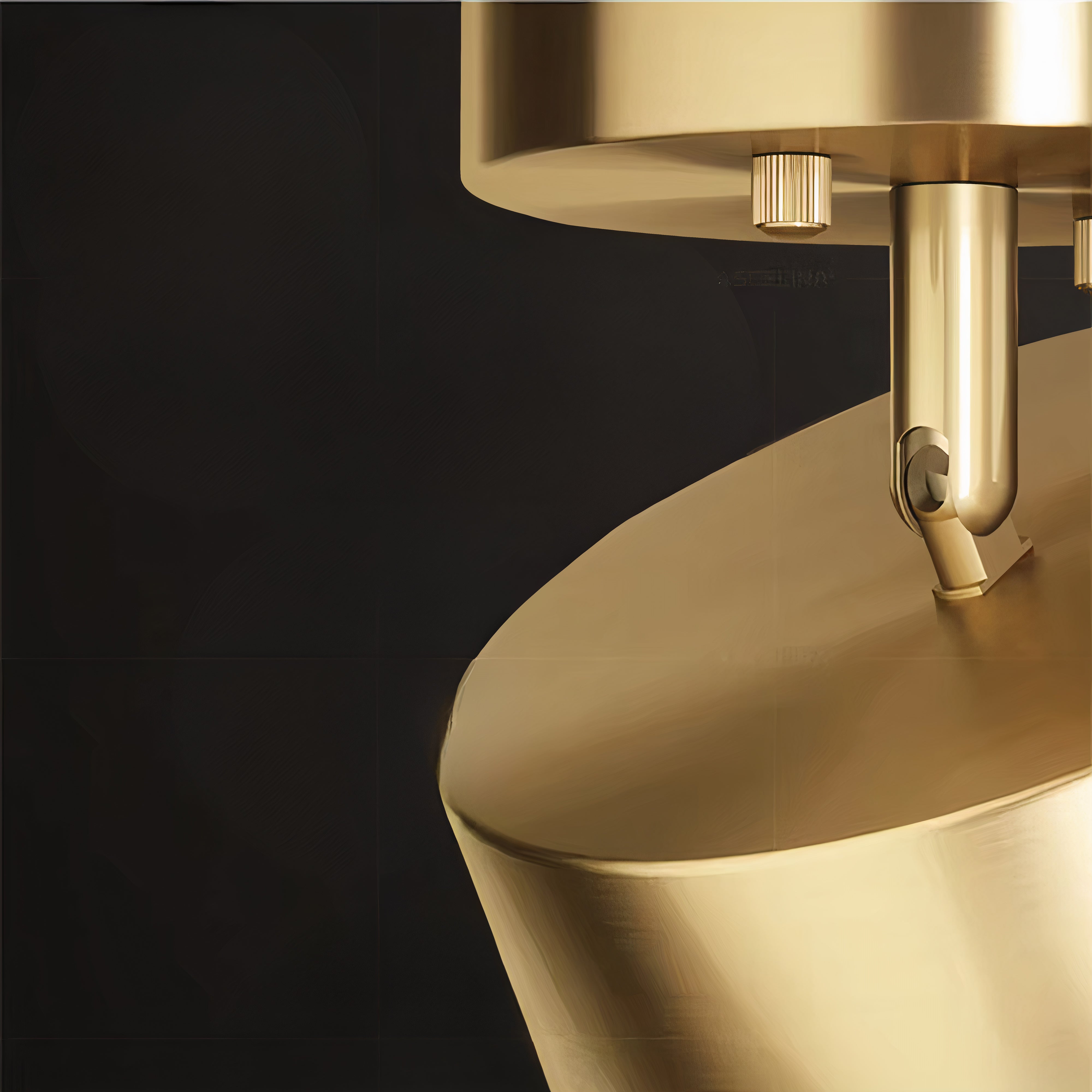 Moderne Messing-Deckenleuchte mit Acrylschirm