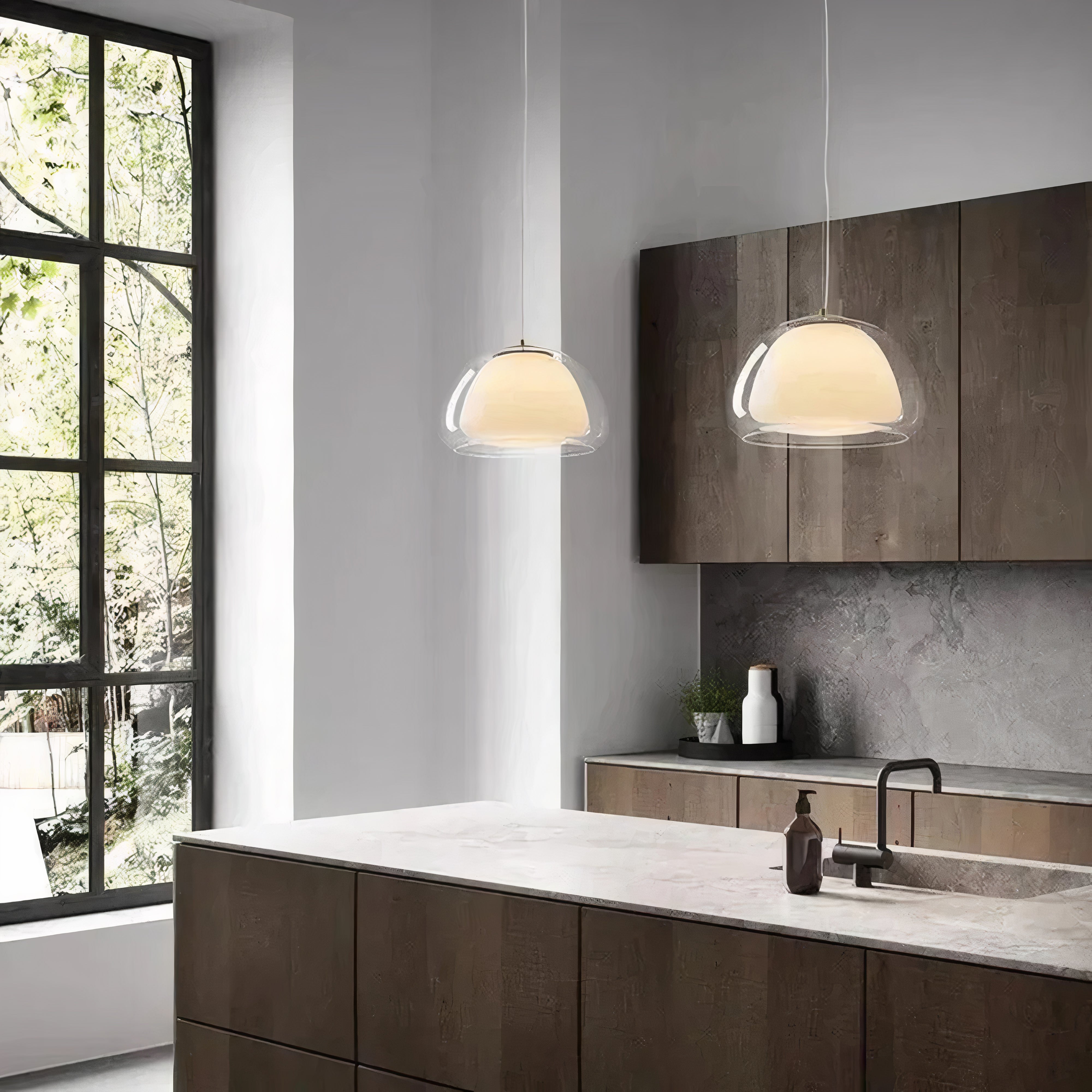 moderne Deckenleuchte – farbiges Glas