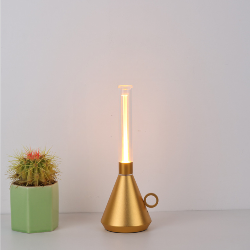 Kabellose LED Tischlampe dimmbar, Retro Tischleuchte