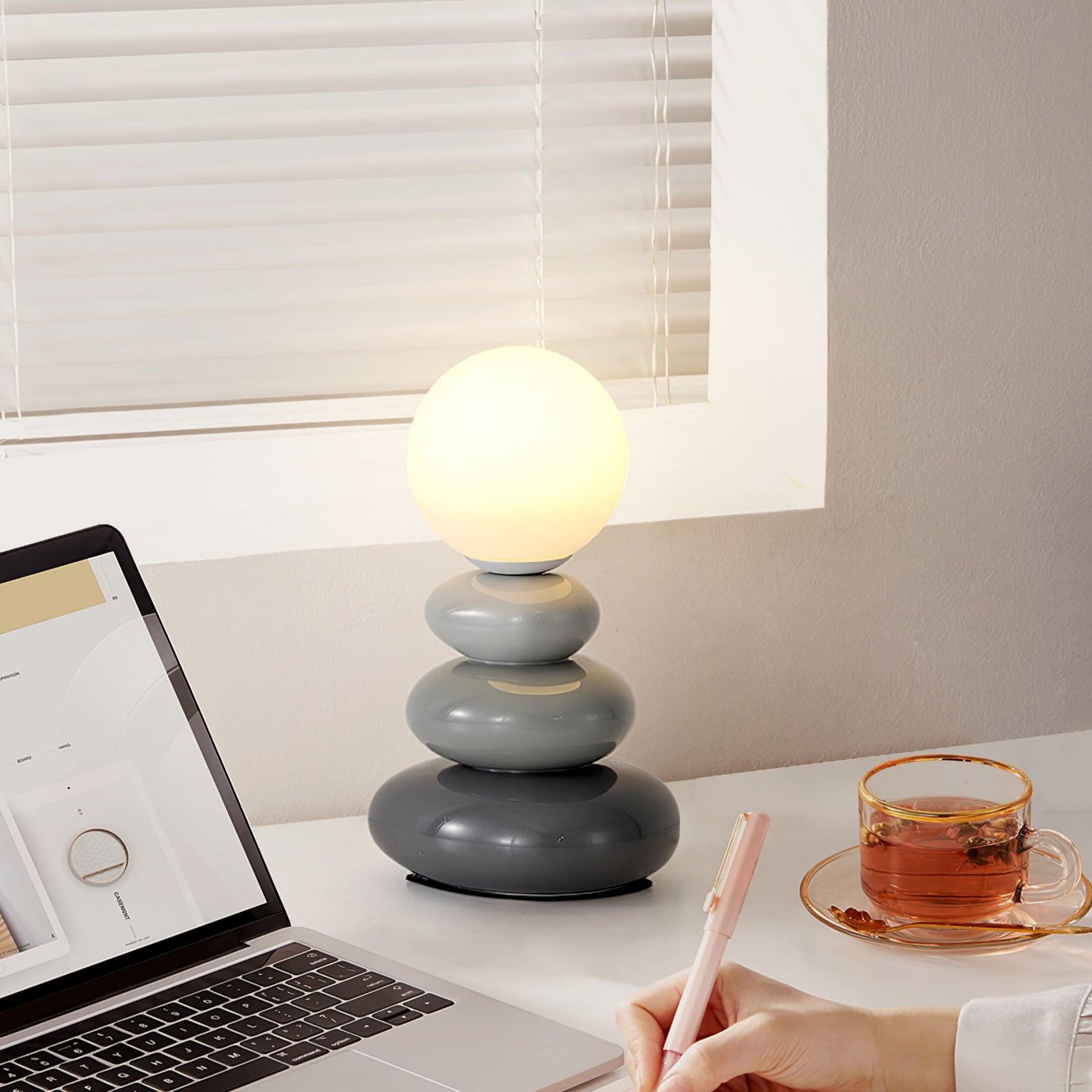 Bauhaus Tischlampe Glas Keramik – LED, Mid-Century Design