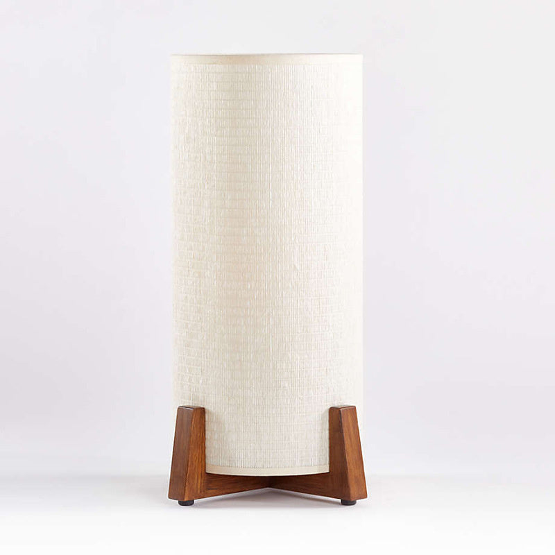 Massivholz Tischlampe Stoffschirm, Japanische Tatami Nachttischlampe