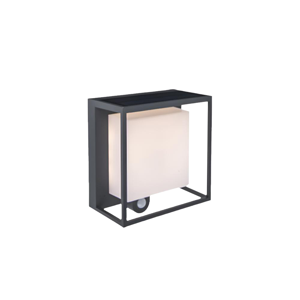 Solar Wandleuchte Außen Rechteckig,LED Warmweiß, IP65 Wasserdicht