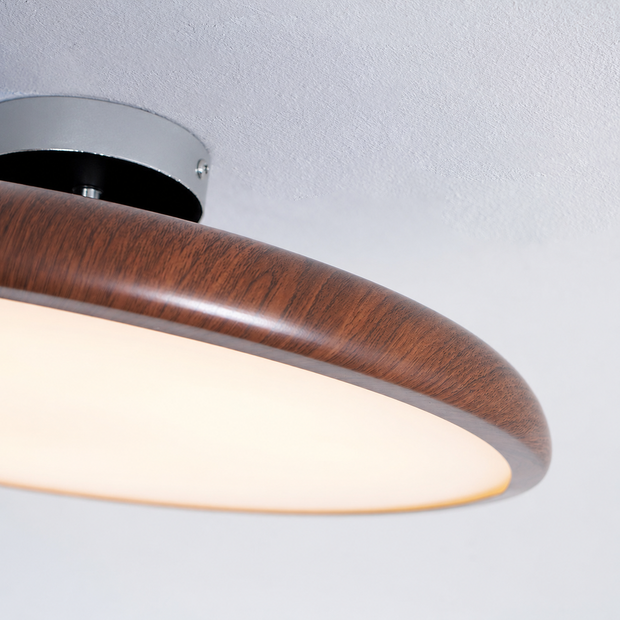 LED Deckenleuchte Rund Flach Holzoptik, Deckenlampe 3000K Modern