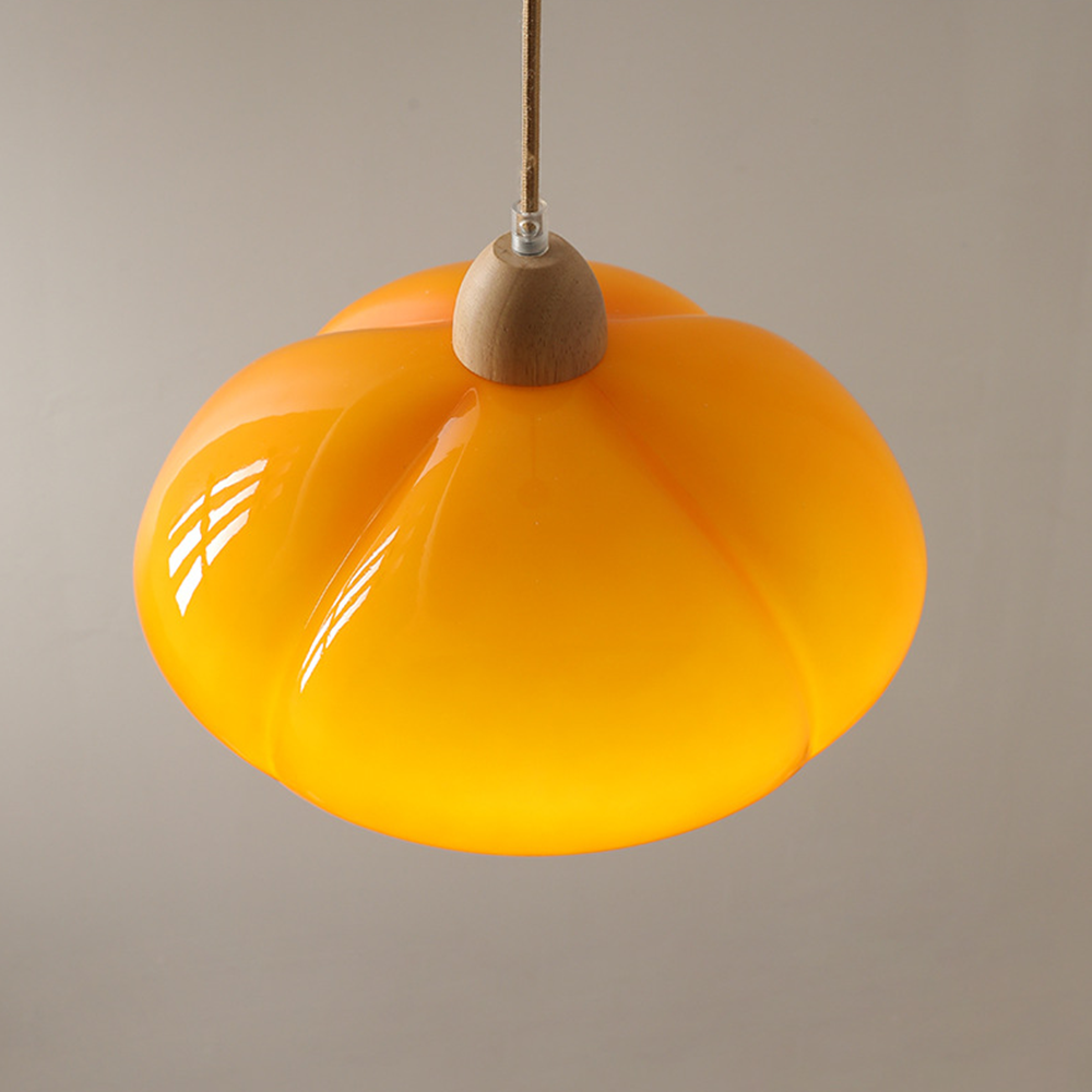 Glas Pendelleuchte, Bauhaus Design, Kürbisform