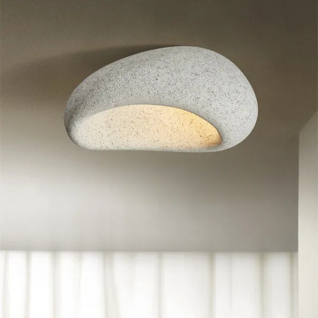 Deckenleuchte rund Japandi, Wabi-Sabi Design, Ø45/52 cm
