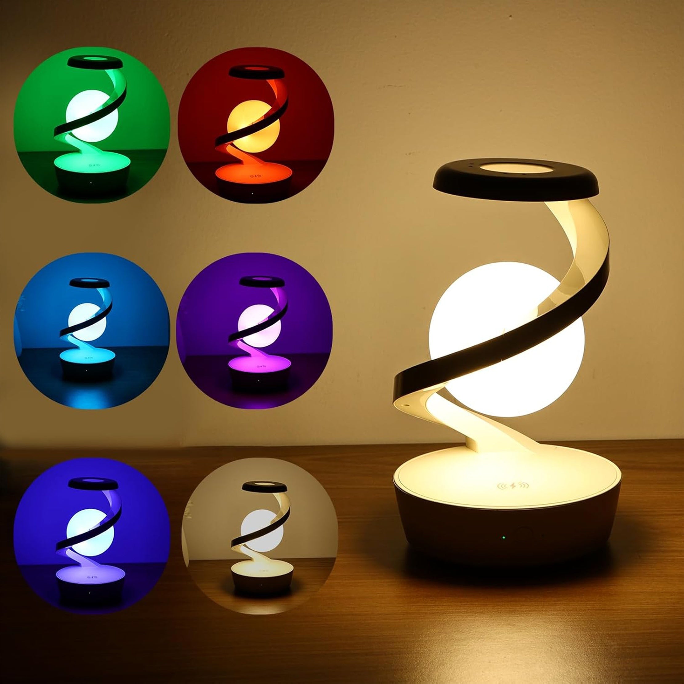 LED RGB Tischlampe, Gestensteuerung, Wireless Charging, Dimmbar